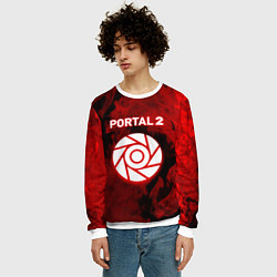 Свитшот мужской Portal2 огненный стиль, цвет: 3D-белый — фото 2