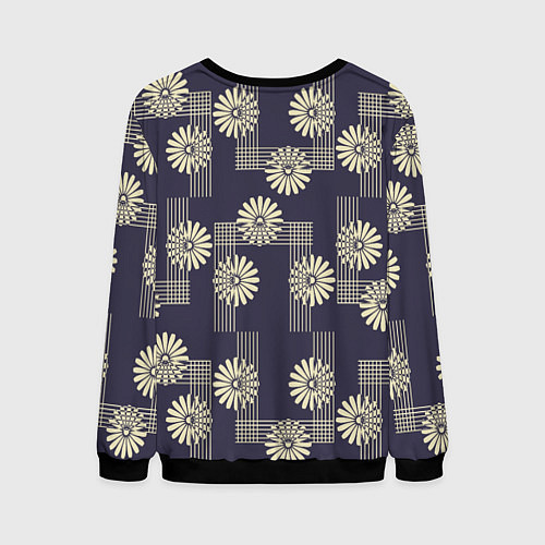 Мужской свитшот Цветочный геометрический узор / 3D-Черный – фото 2