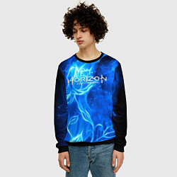 Свитшот мужской Horizon zero dawn flower, цвет: 3D-черный — фото 2