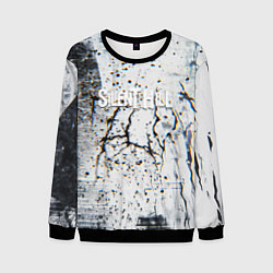 Свитшот мужской Silenthill текстура глитч, цвет: 3D-черный