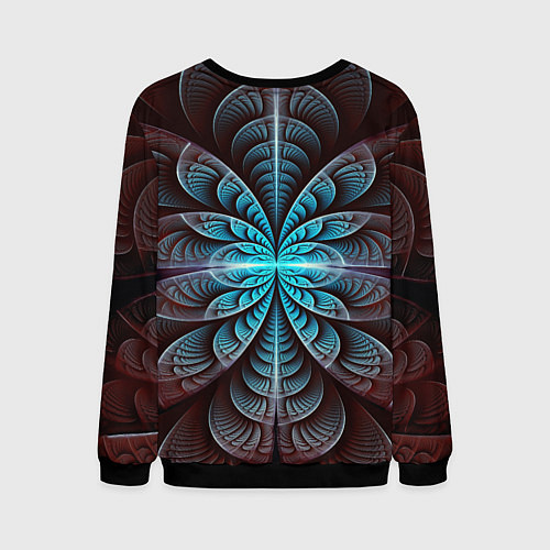 Мужской свитшот Оптический узор психоделика / 3D-Черный – фото 2