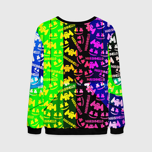 Мужской свитшот Marshmello pattern neon steel / 3D-Черный – фото 2