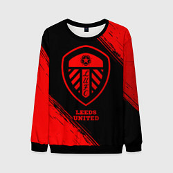 Свитшот мужской Leeds United - red gradient, цвет: 3D-черный