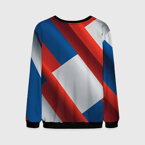 Мужской свитшот Цвета флага России, паттерн / 3D-Черный – фото 2