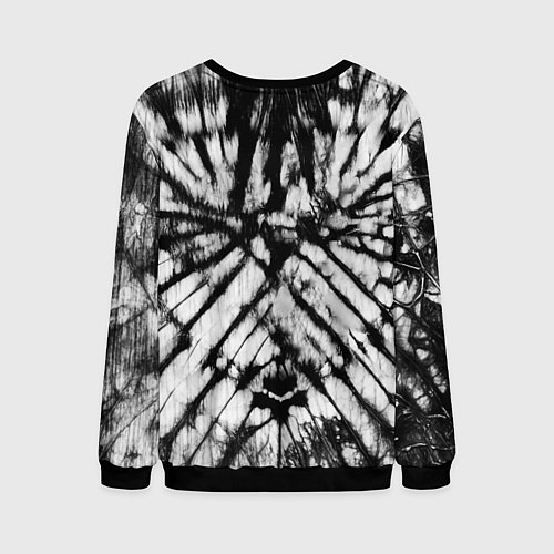 Мужской свитшот Абстрактное сердце - черно-белый тай-дай / 3D-Черный – фото 2