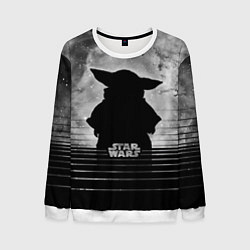 Свитшот мужской Звездное небо - Беби Йода, цвет: 3D-белый