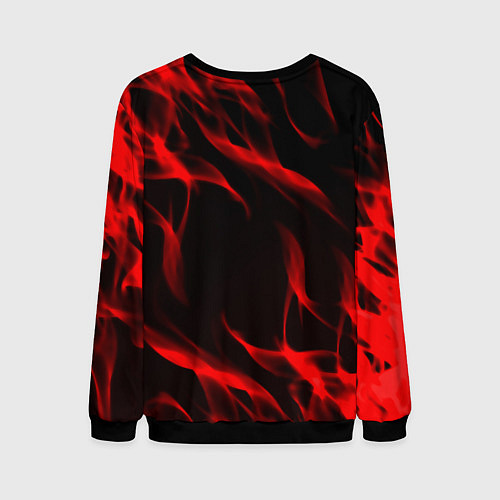 Мужской свитшот Keep calm flame red / 3D-Черный – фото 2