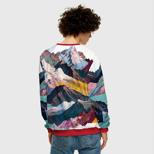 Мужской свитшот Искусство гор / 3D-Красный – фото 4