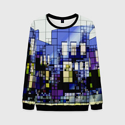 Свитшот мужской Городской пейзаж, цвет: 3D-черный