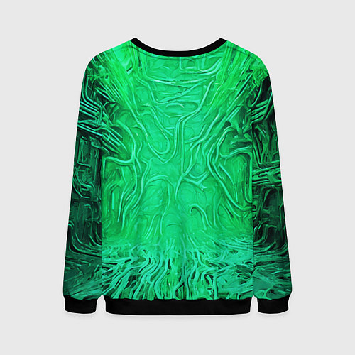 Мужской свитшот Зелёный симбионт абстракция / 3D-Черный – фото 2