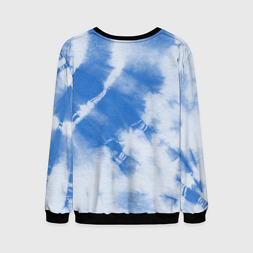 Мужской свитшот Синий тай дай / 3D-Черный – фото 2