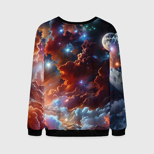 Мужской свитшот Космические звезды / 3D-Черный – фото 2