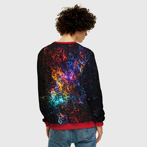 Мужской свитшот Космические краски текстура / 3D-Красный – фото 4
