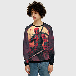 Свитшот мужской Дэдпул самурай, цвет: 3D-черный — фото 2