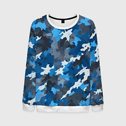 Свитшот мужской Синий армейский камуфляж, цвет: 3D-белый