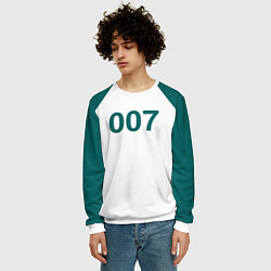 Свитшот мужской Игра в кальмара 007, цвет: 3D-белый — фото 2