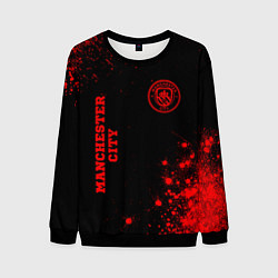 Свитшот мужской Manchester City - red gradient вертикально, цвет: 3D-черный