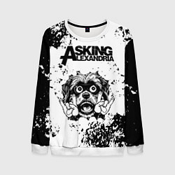 Свитшот мужской Asking Alexandria - рок пес, цвет: 3D-белый