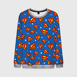 Свитшот мужской Супермен паттерн, цвет: 3D-меланж