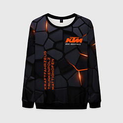Свитшот мужской KTM - плиты с эффектом свечения, цвет: 3D-черный