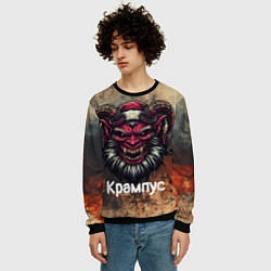 Свитшот мужской Рождественский Крампус, цвет: 3D-черный — фото 2