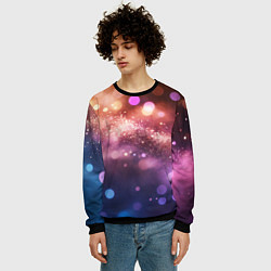 Свитшот мужской Праздничный боке, цвет: 3D-черный — фото 2