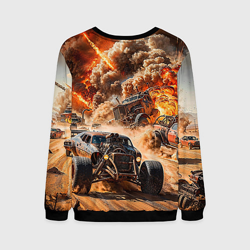 Мужской свитшот Mad Max - explosion cars / 3D-Черный – фото 2