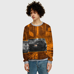 Свитшот мужской Авто с оранжевыми фарами, цвет: 3D-меланж — фото 2