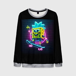 Мужской свитшот Sponge Bob on a skateboard - ai art fantasy