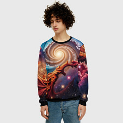 Свитшот мужской Энергия космоса, цвет: 3D-черный — фото 2