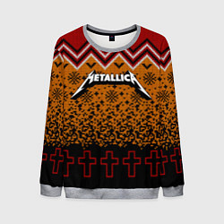 Свитшот мужской Metallica christmas ugly sweater, цвет: 3D-меланж