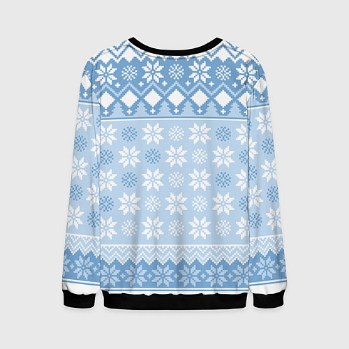 Мужской свитшот Rei christmas sweater Evangelion / 3D-Черный – фото 2