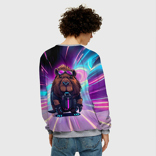 Мужской свитшот Капибара нео / 3D-Меланж – фото 4