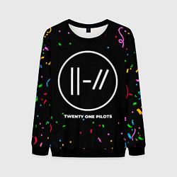 Свитшот мужской Twenty One Pilots конфети, цвет: 3D-черный