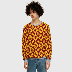 Свитшот мужской Гарри Поттер факультеты, цвет: 3D-меланж — фото 2