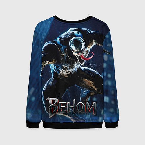Мужской свитшот Веном в прыжке / 3D-Черный – фото 2