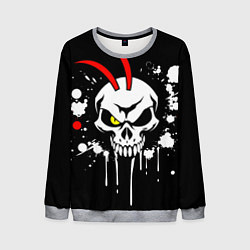 Свитшот мужской Арт череп самурая, цвет: 3D-меланж
