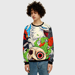 Свитшот мужской Японские ужастики, цвет: 3D-черный — фото 2