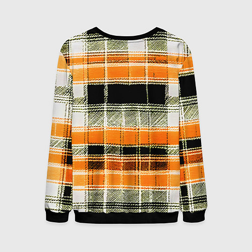 Мужской свитшот Белые полосы на чёрно-жёлтом фоне / 3D-Черный – фото 2