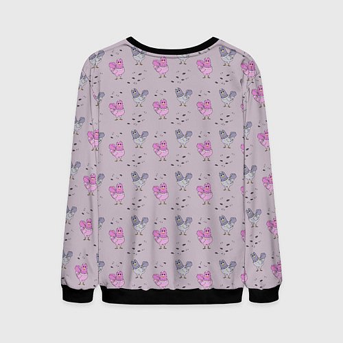 Мужской свитшот Голуби и семечки / 3D-Черный – фото 2