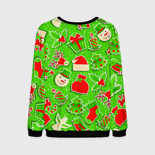 Мужской свитшот Новогоднее настроение паттерн / 3D-Черный – фото 2