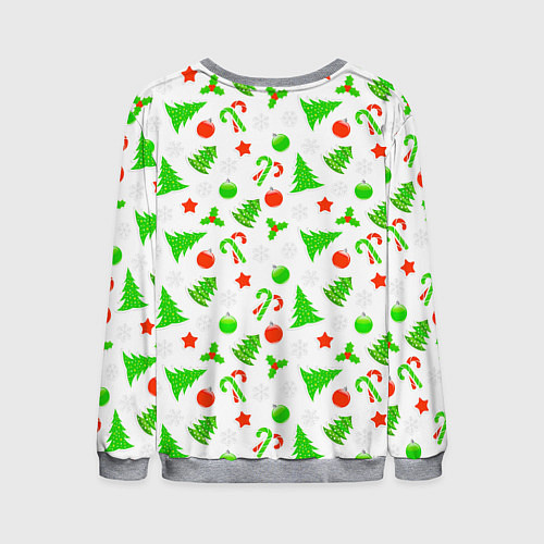 Мужской свитшот Новогодний ёлочный паттерн / 3D-Меланж – фото 2