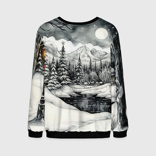 Мужской свитшот Забавная милая змейка 2025 / 3D-Черный – фото 2