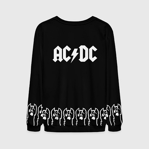 Мужской свитшот AC DC: cat rock / 3D-Черный – фото 2