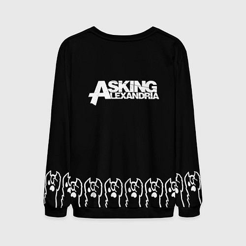 Мужской свитшот Asking Alexandria - кот рок / 3D-Черный – фото 2