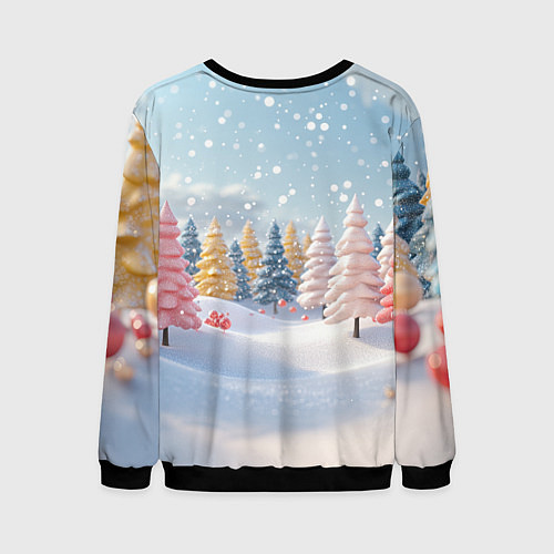 Мужской свитшот Маленькая милая змейка 2025 / 3D-Черный – фото 2