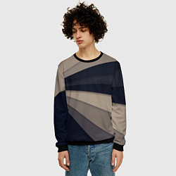 Свитшот мужской Фрактальные линии, цвет: 3D-черный — фото 2