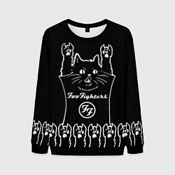 Свитшот мужской Foo Fighters: cat rock, цвет: 3D-черный