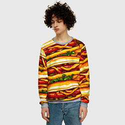 Свитшот мужской Хот-доги, цвет: 3D-меланж — фото 2