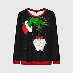 Свитшот мужской Гринч похищает у зубной феи, цвет: 3D-красный